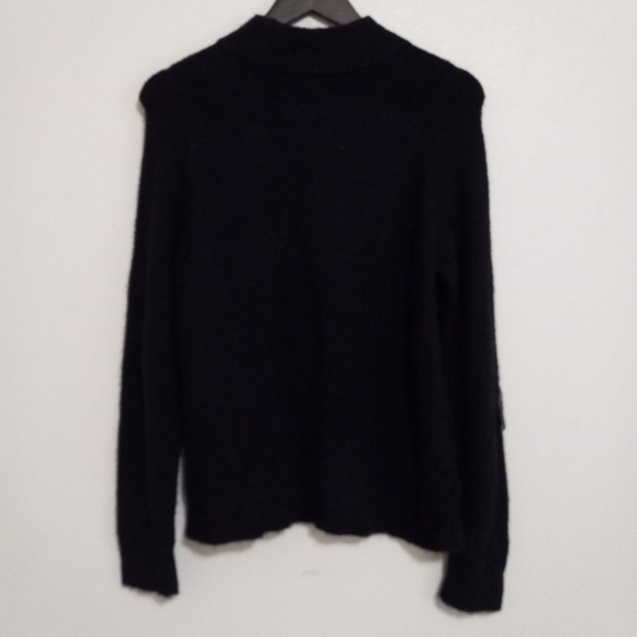 Halogen M Merino Wool Blend Mock Turtle Neck Pullover Pocket Soft Sweater - Picture 5 of 10